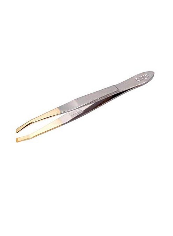 solingen Tweezers For Eyebrows ; Slanted Tip ; Professional Stainless Steel ;Slanted Tip Tweezers ; Best Shaped For Eyebrows Extensions Chin Cheek Face Facial Hair ; Made In Germany (Nickelgold) - Image 2
