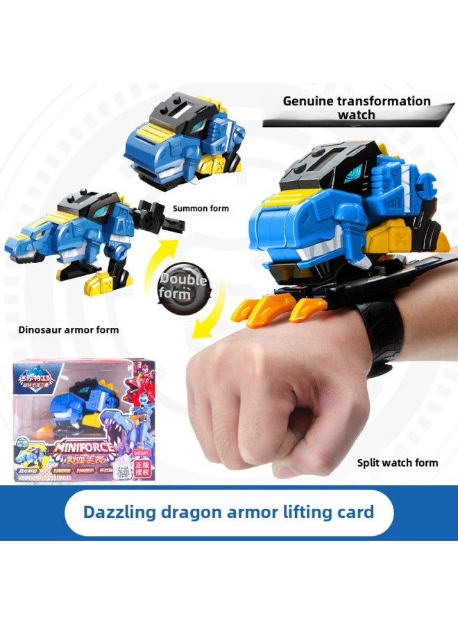 Genuine Mini Secret Force Children's Fission Watch Toy King Kong Summoner Super Dinosaur Power Deformation Watch-Color:Packaging-rolling Dragon Battle Armor 】 - Image 2