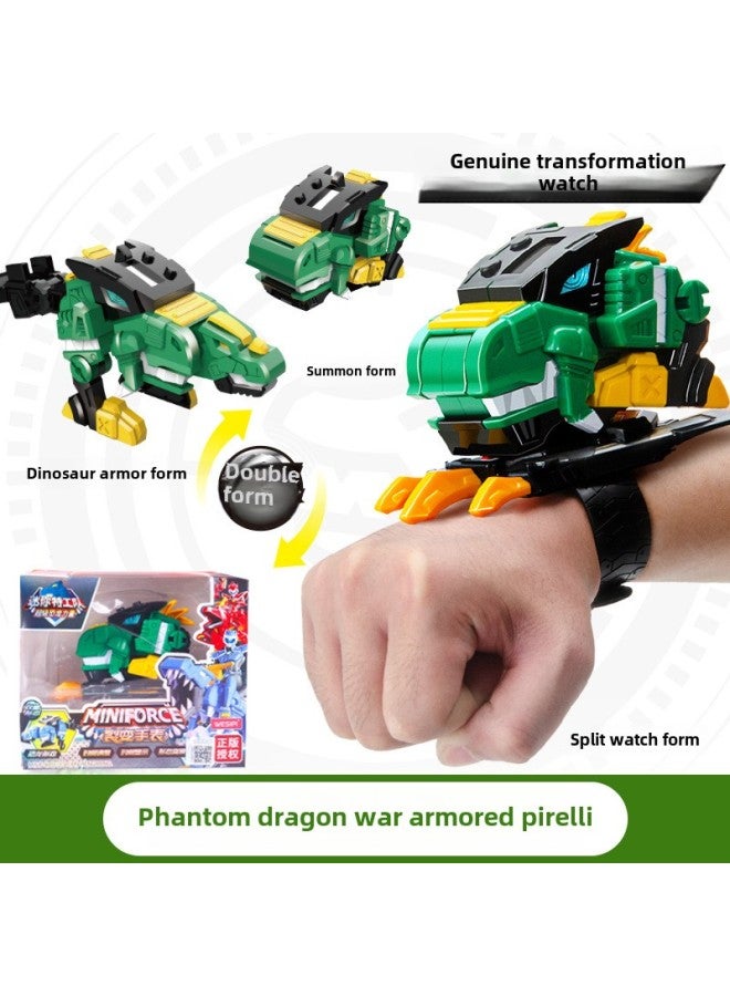 Genuine Mini Secret Force Children's Fission Watch Toy King Kong Summoner Super Dinosaur Power Deformation Watch-Color:Packaging-rolling Dragon Battle Armor 】 - Image 5
