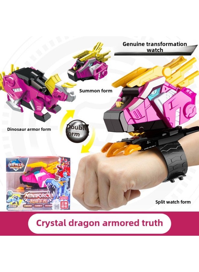 Genuine Mini Secret Force Children's Fission Watch Toy King Kong Summoner Super Dinosaur Power Deformation Watch-Color:Packaging-rolling Dragon Battle Armor 】 - Image 4