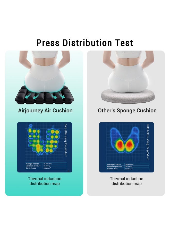 1pc 3D Pressure Relief Air Cushion - Office Chair Car Seat Cushion, Back Support Pad for Desk, Chair, Wheelchair, Adjustable Softness Ergonomic Cushion, Portable and Inflatable - Image 3