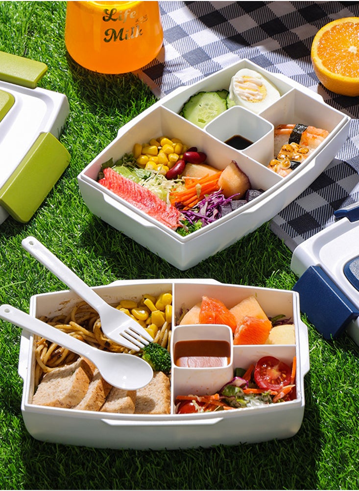 Perfii Kids Bento Lunch Box for Adults Leak-proof Lunch Box Containers with Built-in Sauce Box Lunchbox for Picnic School 1100ML  - Image 5