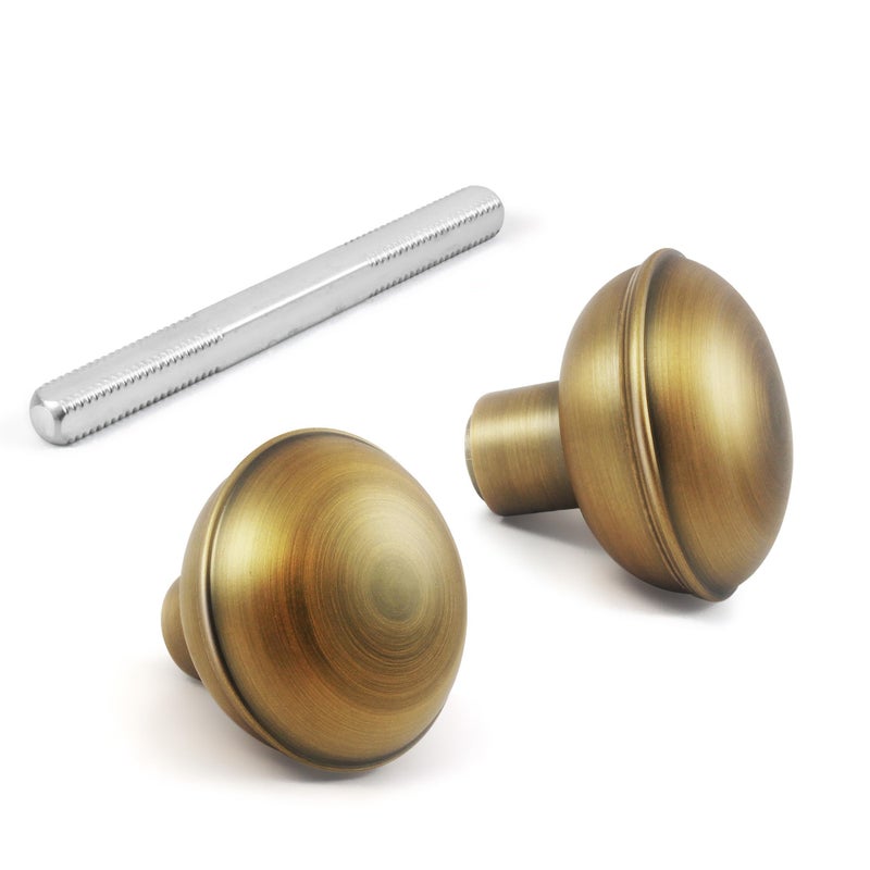 newliplace 1 Pack Antique Brass Door Knob Set with Spindle Vintage Old Style Door Knobs Replacement Set for Mortise Lock Interior Doors - Image 2