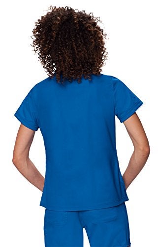 Koi Women's Nicole Super Comfy Pullover Style Scrub Top with Rib Trim, Royal, X-Small - Image 2