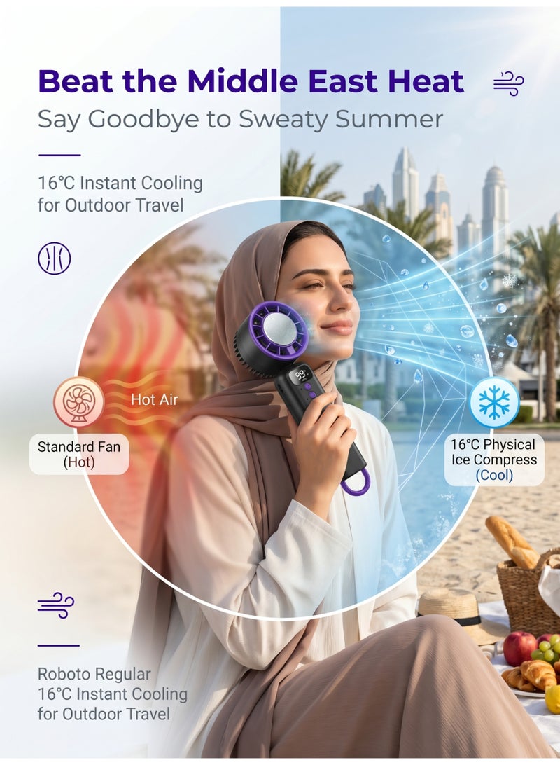 مروحة تبريد محمولة خفيفة الوزن بتصميم قابل للطي، شحن عبر USB، مناسبة للمكاتب المنزلية والسفر والأنشطة الخارجية، مروحة شحن عبر USB - Image 2
