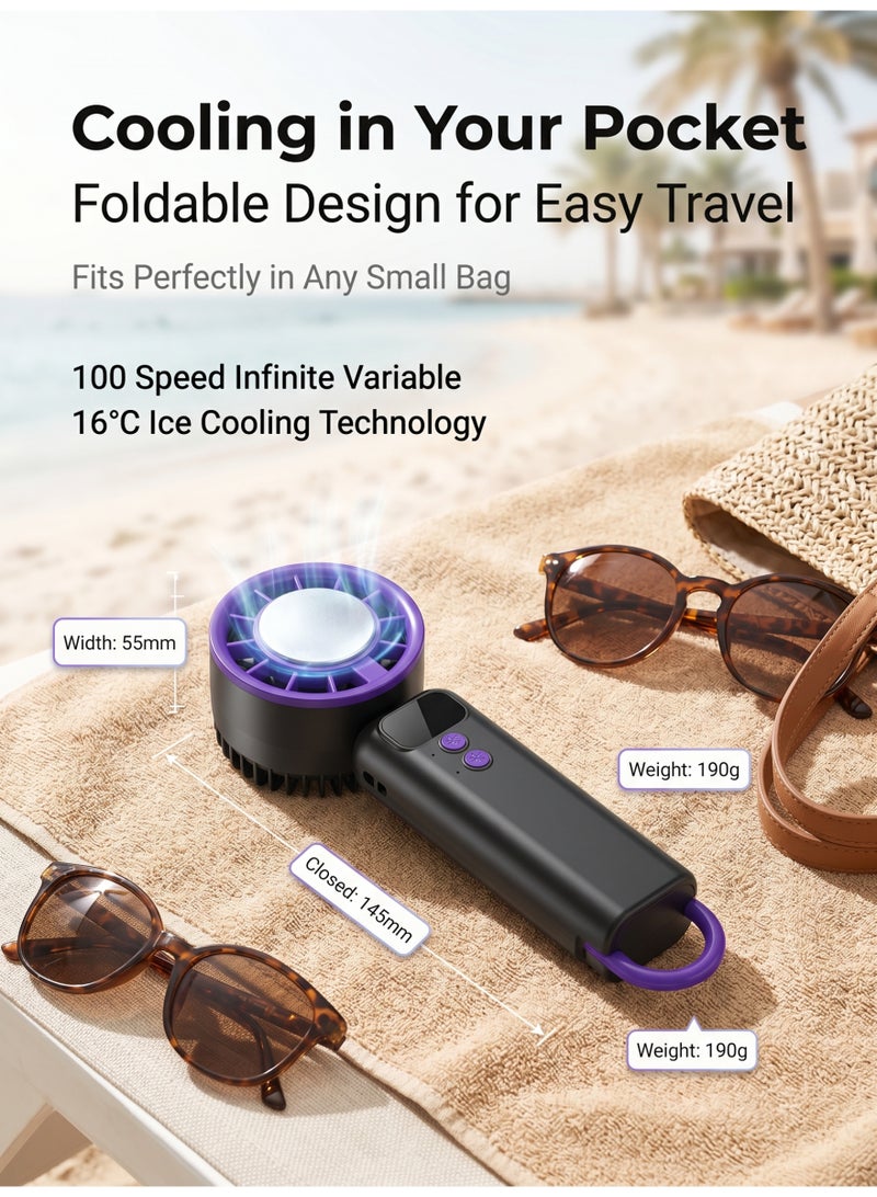 مروحة تبريد محمولة خفيفة الوزن بتصميم قابل للطي، شحن عبر USB، مناسبة للمكاتب المنزلية والسفر والأنشطة الخارجية، مروحة شحن عبر USB - Image 4