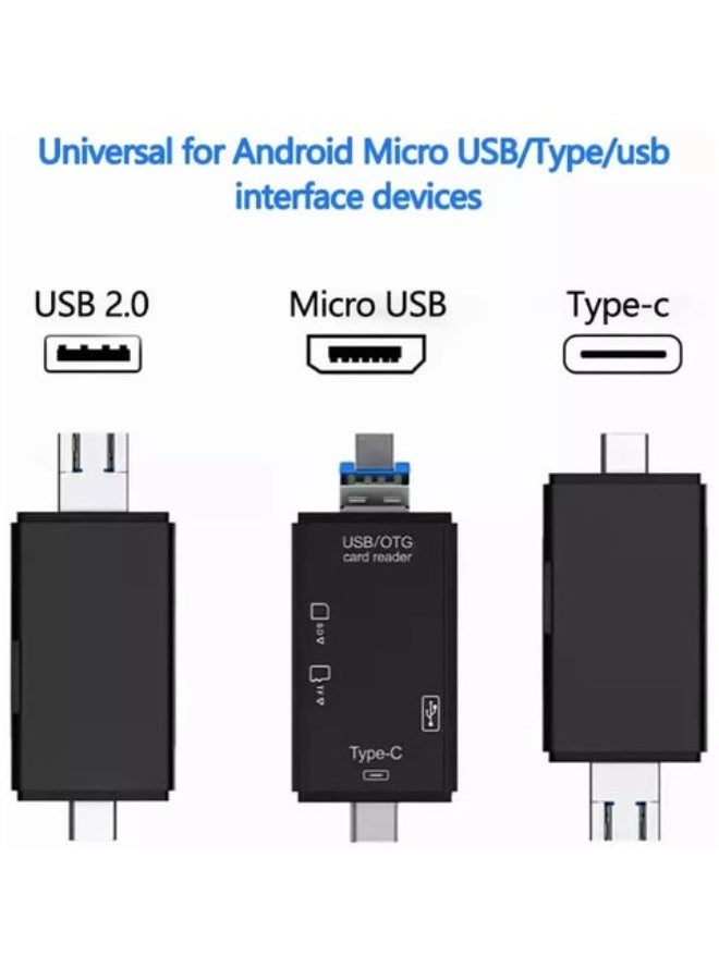 ملحقات قارئ بطاقات الذاكرة الصغيرة (Micro SD) للكمبيوتر، محول محمول 6 في 1 FT/USB-C للكمبيوتر/الهواتف الذكية التي تعمل بنظام Android/الأجهزة اللوحية مع وظيفة OTG - Image 5