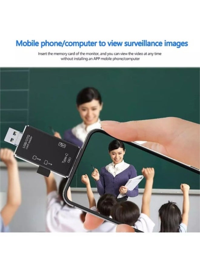 ملحقات قارئ بطاقات الذاكرة الصغيرة (Micro SD) للكمبيوتر، محول محمول 6 في 1 FT/USB-C للكمبيوتر/الهواتف الذكية التي تعمل بنظام Android/الأجهزة اللوحية مع وظيفة OTG - Image 2