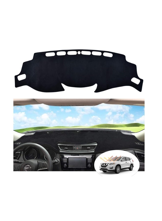 NOSKIN Dashboard Cover Mat Compatible with Nissan Rogue (2014-2020) & Rogue Sport (2017-2020) - Black Suede Polyester - Image 1