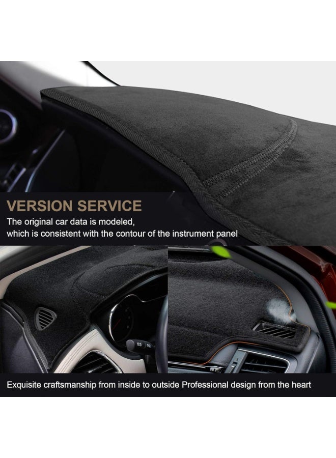 NOSKIN Dashboard Cover Mat Compatible with Nissan Rogue (2014-2020) & Rogue Sport (2017-2020) - Black Suede Polyester - Image 3