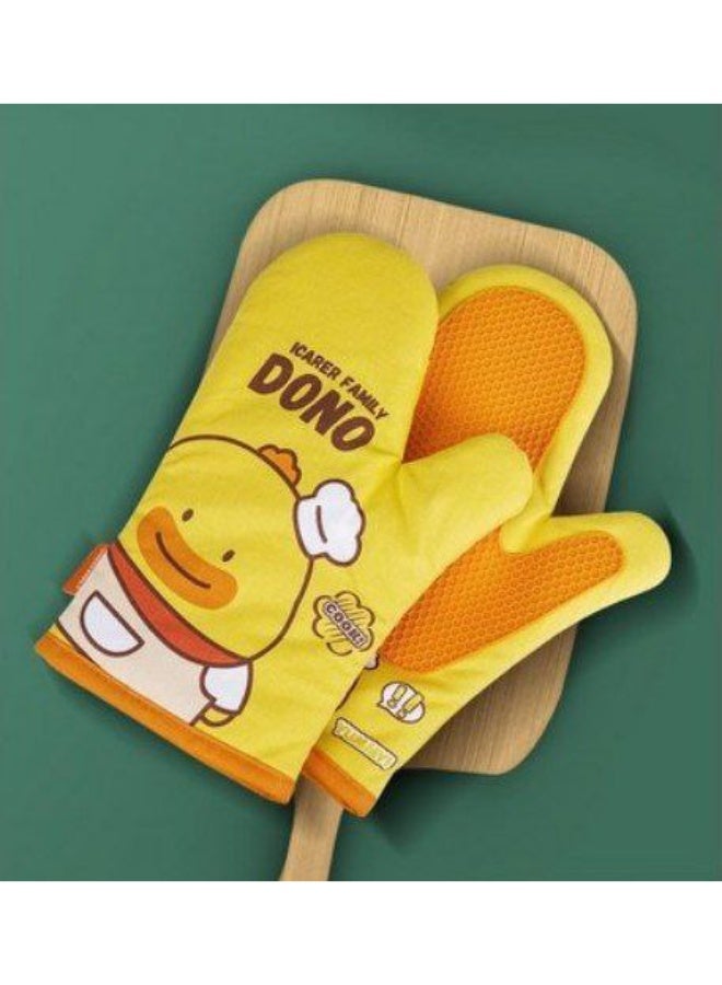 Jumbo Size 2-Piece Lined Silicone Oven Gloves  - Image 1