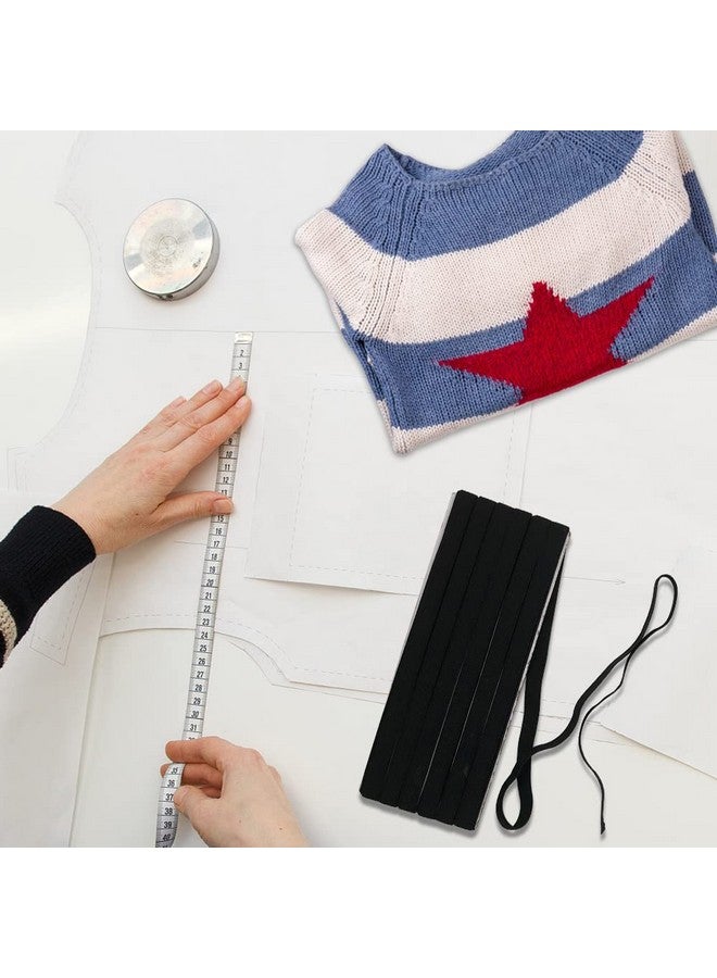 سورس تون شريط مرن مضفر من SourceTon بطول 22 ياردة، مقاس 1/2 بوصة، مرن ومرن، مع شريط قياس ناعم لخياطة الملابس، (11 ياردة أبيض، 11 ياردة أسود) - Image 4