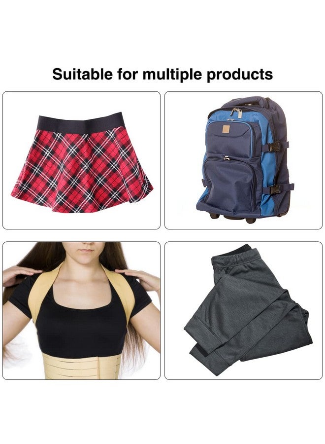 سورس تون شريط مرن مضفر من SourceTon بطول 22 ياردة، مقاس 1/2 بوصة، مرن ومرن، مع شريط قياس ناعم لخياطة الملابس، (11 ياردة أبيض، 11 ياردة أسود) - Image 2