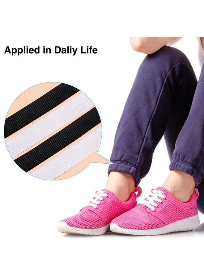 سورس تون شريط مرن مضفر من SourceTon بطول 22 ياردة، مقاس 1/2 بوصة، مرن ومرن، مع شريط قياس ناعم لخياطة الملابس، (11 ياردة أبيض، 11 ياردة أسود) - Image 5