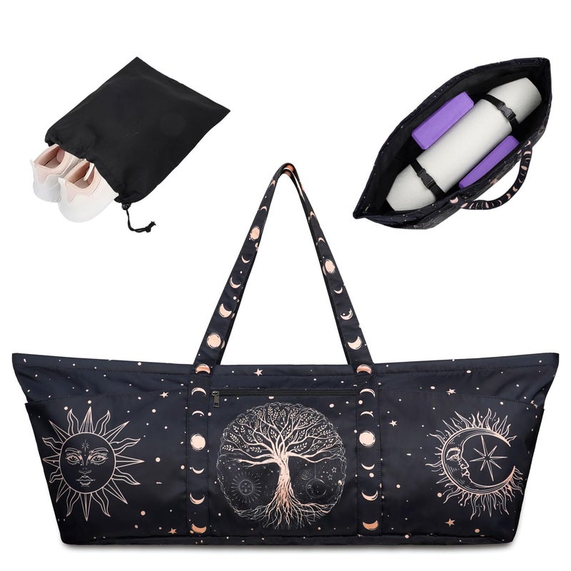 BagYG Yoga Mat Bag Large Yoga Mat Carrier with Shoes Compartment and Wet Pocket Pilates Bag with Zipper Pockets and Yoga Mat Holder Strap Fits Most Size Mats Yoga Bags and Carriers Fits All Your Stuff - Image 1