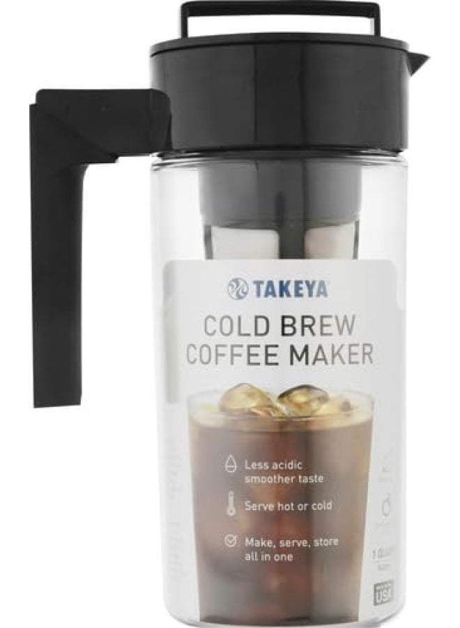 Takeya Patented Deluxe Cold Brew Iced Coffee Maker With Airtight Lid And Silicone Handle  1 Quart - Image 2