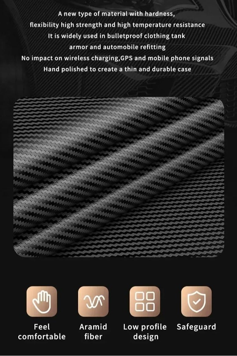 VKL Carbon Fiber Case Compatible with Samsung Galaxy Z Fold 7 5G - Thin Skin Friendly Matte Kevlar Magnetic Wireless Charging Shockproof Cover For Z Fold7 (Black) - Image 2