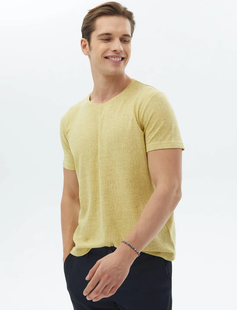 كيب Lemon Mold Jacquard Crew Neck Cotton Blend T-Shirt