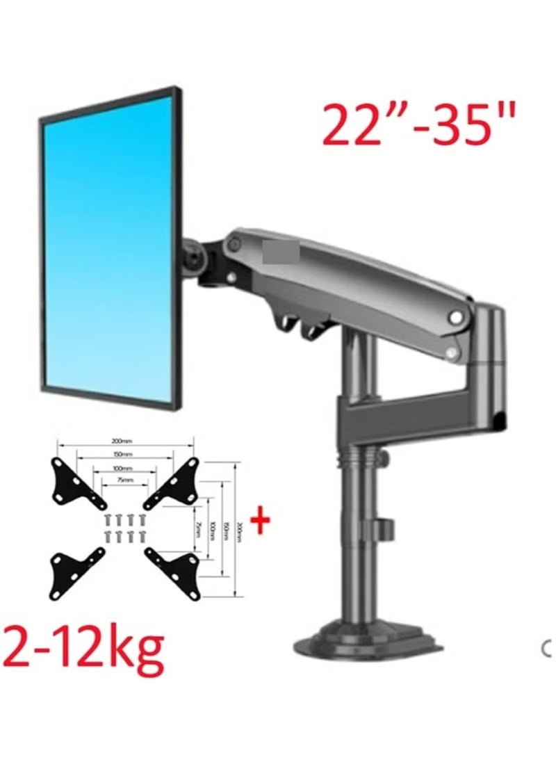 NB H100 Full Motion Monitor Desk Mount Stand - Adjustable Swivel Monitor Arm for 17" to 32" Monitors - Ergonomic Desk Mount with Tilt, Rotation, and Height Adjustment - Black  - Image 3