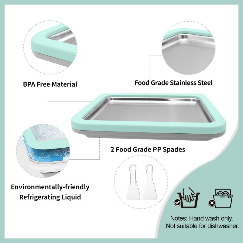climafusion Rolled Ice Cream Maker, Instant Ice Cream Maker, Instant Gelato Pan/Roll, Homemade DIY for Fun Parent-Child Activities Families Mint Green - Image 4