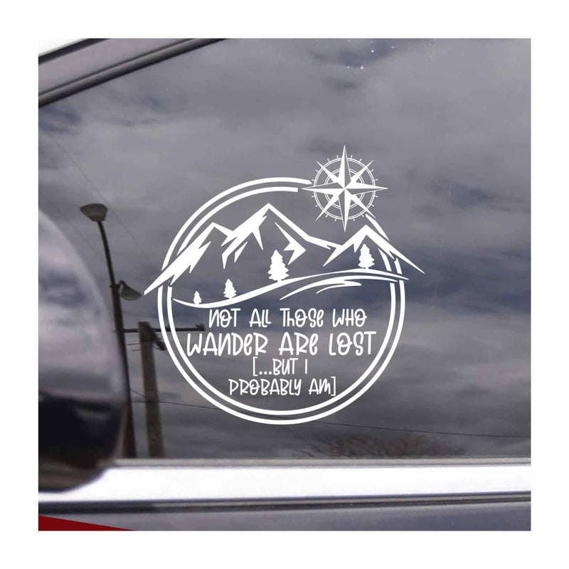 Jane's JANES Not All Those Who Wander are Lost But I Probably Am Decal UV DTF Transfer Car Decals Car Window Stickers Traveling Decal for Women Men Funny Car Stickers Mental Health Car Decals for Trucks - Image 3