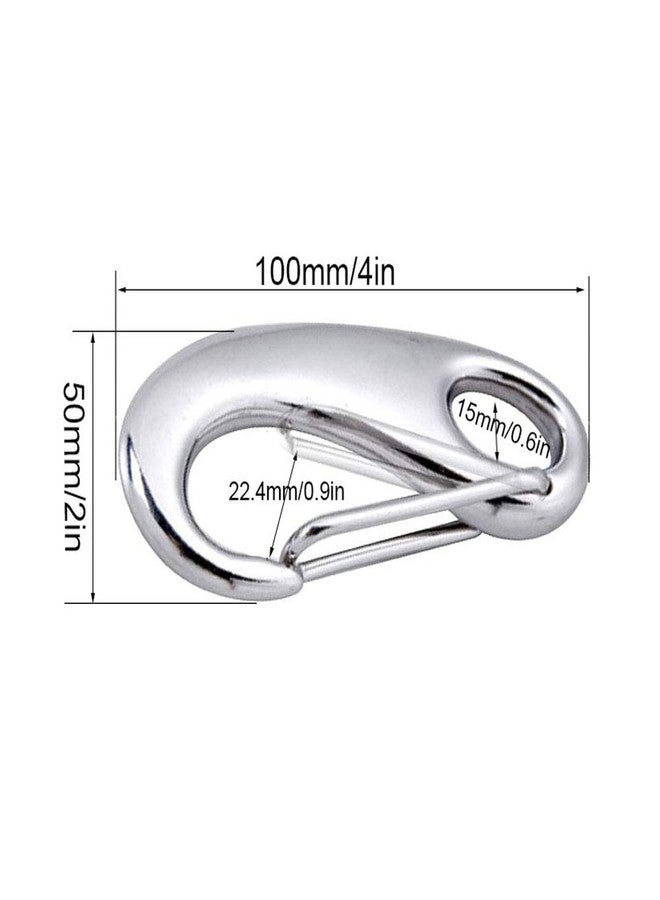 Abimars 4 inch Heavy Duty Rope Connector Spring Snap Hook, Large 316 Stainless Steel Boat Hooks, Load Capacity 1000lbs, Marine Grade Anchor Clips for Rope (2 Pack) - Image 2