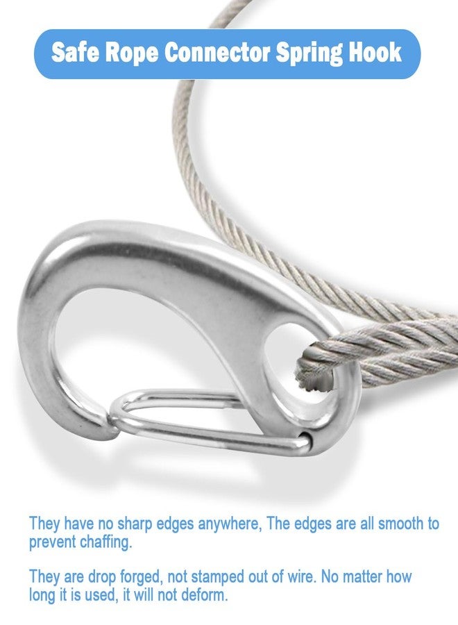 Abimars 4 inch Heavy Duty Rope Connector Spring Snap Hook, Large 316 Stainless Steel Boat Hooks, Load Capacity 1000lbs, Marine Grade Anchor Clips for Rope (2 Pack) - Image 3