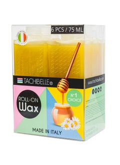 Tachibelle Depilatory Rollon Wax Sweet Honey 75 ml Original Large Refill Wax Professional Hair Removal Made in Italy 6 PACK 75 mL 6