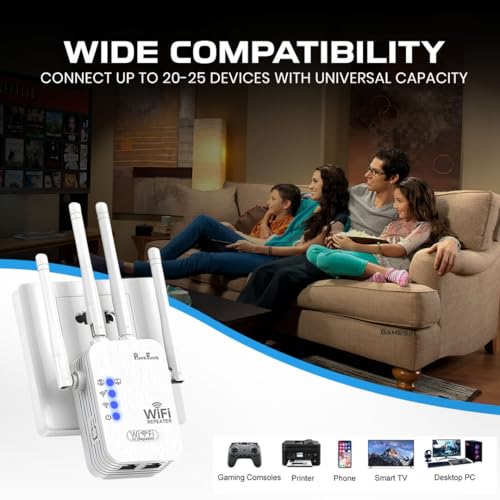 PunnkFunnk 300Mbps WiFi Signal Booster | 2.4GHz Wireless Repeater with 4 Antennas | Dual LAN Port Router & Access Point | Plug & Play for Home WiFi - Image 5