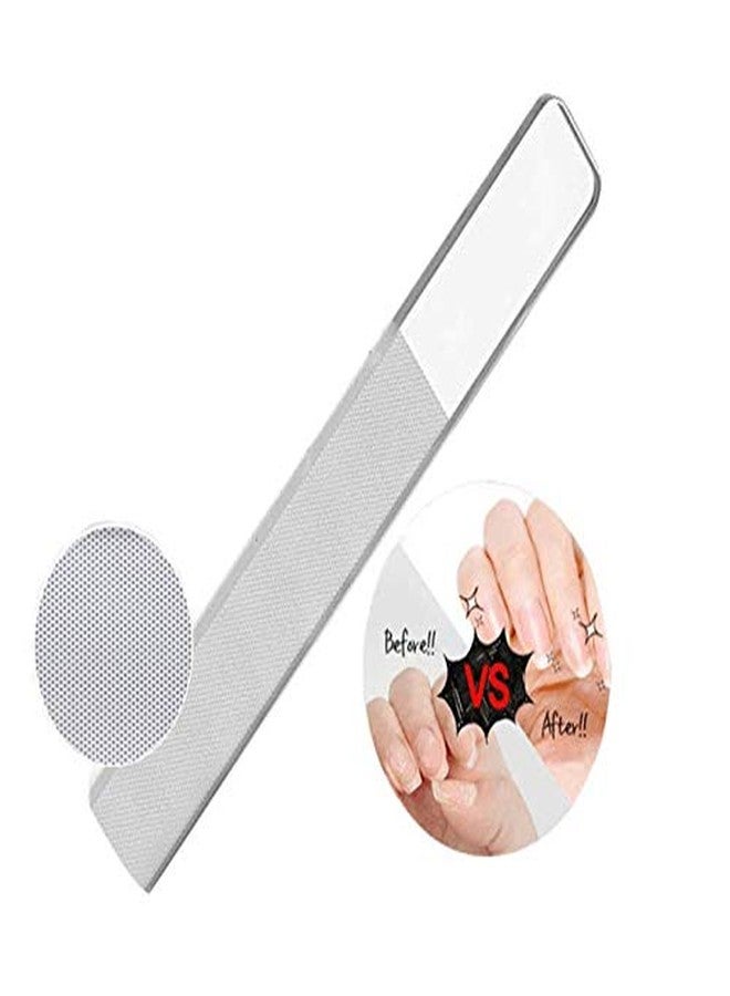 Shuiniba طقم ملفات أظافر زجاجية كريستالية فاخرة، معززات أظافر، ملمع أظافر زجاجي نانو، ملفات باديكير احترافية - أفضل ملفات أظافر زجاجية للأظافر الطبيعية، 9 سم، عبوة من 2 - شفاف - Image 2