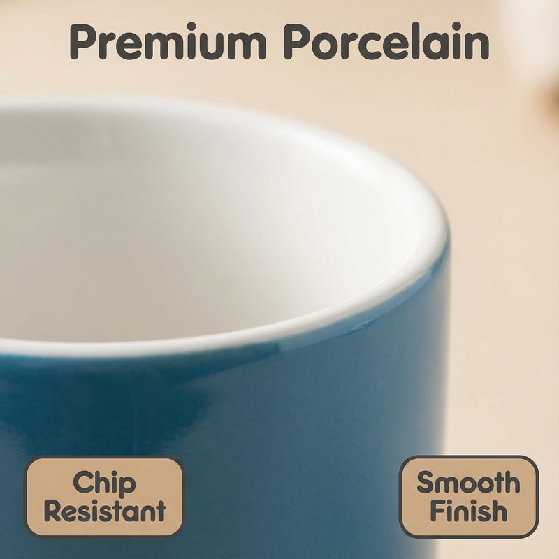 MECOWON 30 OZ Porcelain Coffee Mugs, Set of 2 Large Mugs for Soup, Cereal and Salad (blue) - Image 4