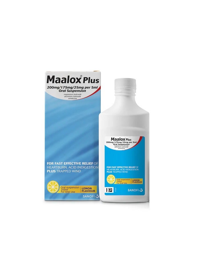 sanofi Maalox Plus Suspension 335ml, Lemon Flavour - Image 1