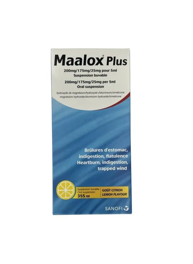 sanofi Maalox Plus Suspension 335ml, Lemon Flavour - Image 2