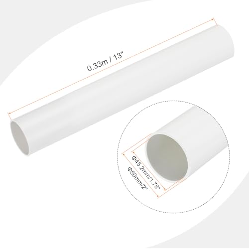 MECCANIXITY 2 Inch PVC Rigid Tube Round Pipe Tubing Hardware Tubing 45.2mm ID 50mm OD 330mm/13" White for Drainage Water Pipe - Image 2