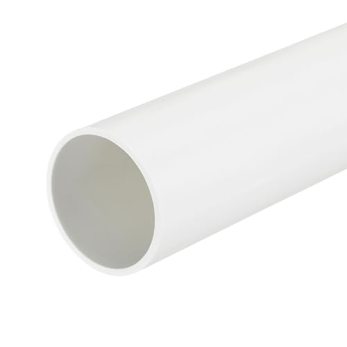 MECCANIXITY 2 Inch PVC Rigid Tube Round Pipe Tubing Hardware Tubing 45.2mm ID 50mm OD 330mm/13" White for Drainage Water Pipe - Image 1