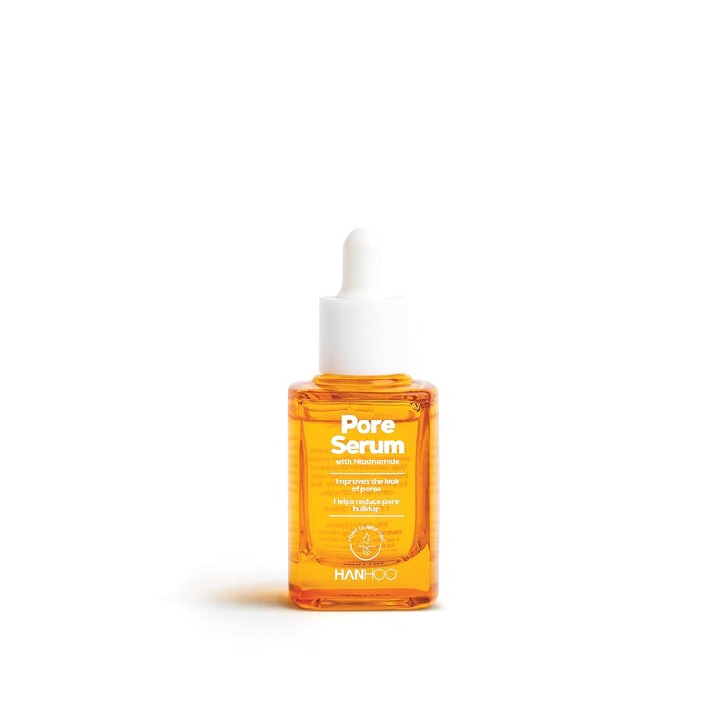 Hanhoo Pore Serum with Niacinamide, 1.01 Fl. Oz., with Niacinamide, Salicylic Acid, and Glycolic Acid, Gently Exfoliates, Clears Clogged Pores, Minimizes Enlarged Pores, Korean Skincare
