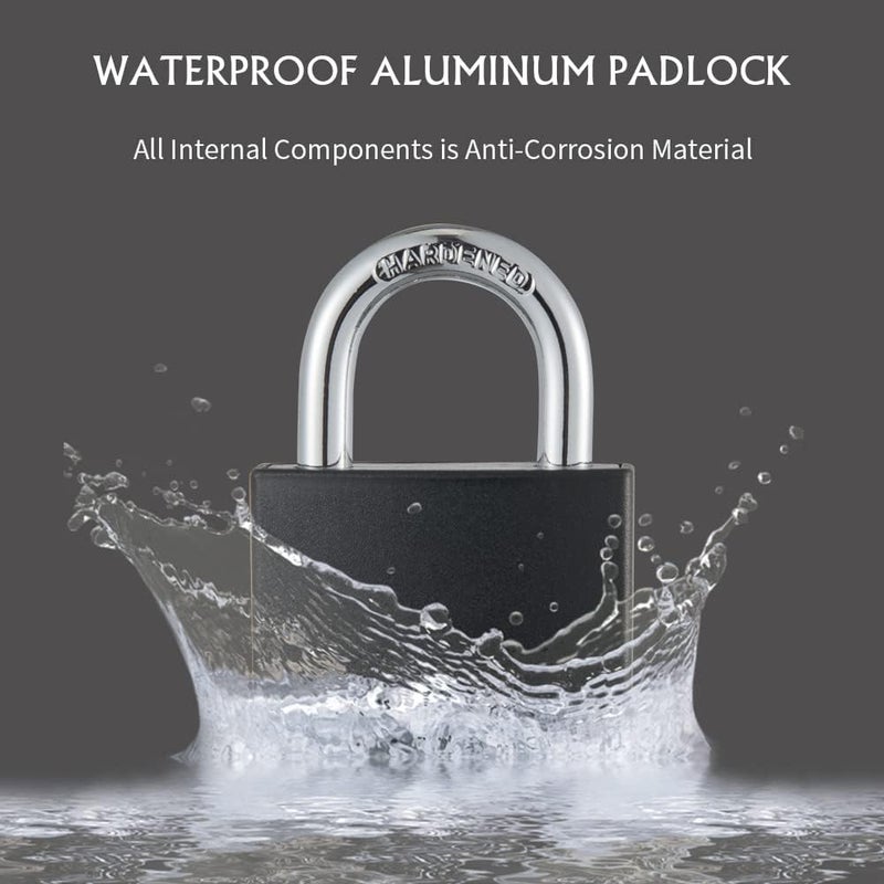 CINCINNO Covered Aluminum Padlock with Key, 8 Pack 1-9/16" Padlocks with Same Key，Key Lock for Outdoors - Image 5