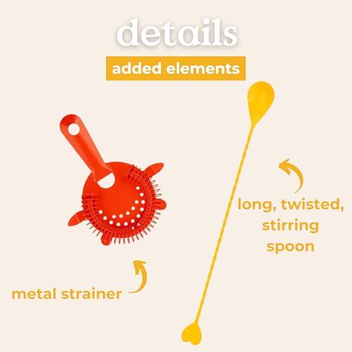 ban.do Cute Bar Set with Shaker, Strainer and Spoon, Cocktail Shaker Set, Bartender Kit, Bar Keeper Accessories, Heart - Image 5
