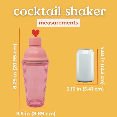 ban.do Cute Bar Set with Shaker, Strainer and Spoon, Cocktail Shaker Set, Bartender Kit, Bar Keeper Accessories, Heart - Image 4