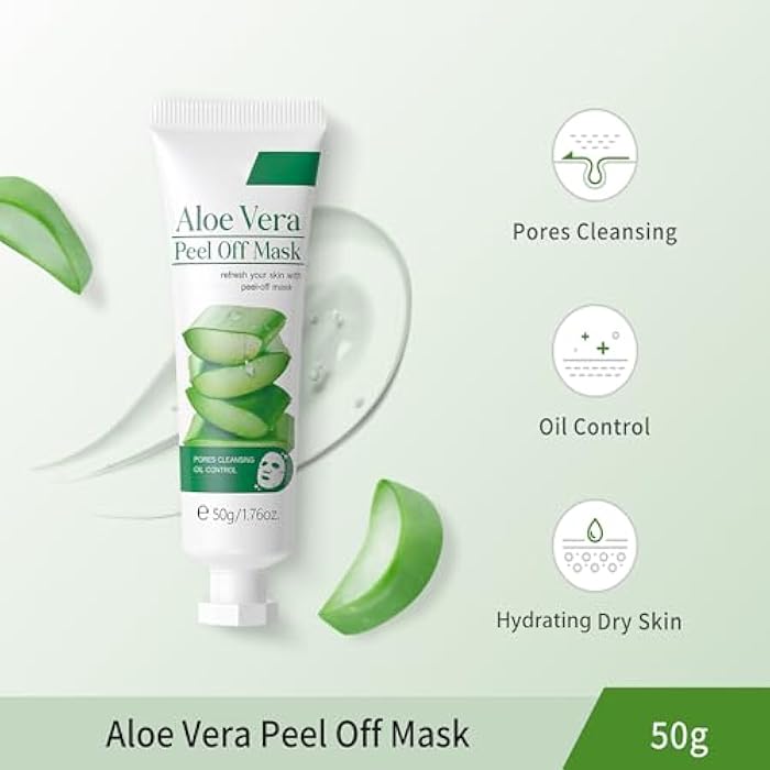 MIESCHER Aloe Vera Gel Peel Off Mask, Face Gel - Natural Hydrating Aloe Vera Peel-Off Mask Long-lasting Moisturizing & Locks in Moisture for Dry, Oily & Sensitive Skin, 1.76Oz - Image 2