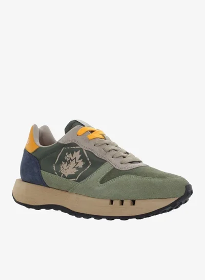 LUMBERJACK Lumberjack Men’s Multi-Tone Suede & Mesh Runner Sneaker – Olive / Navy / Mustard