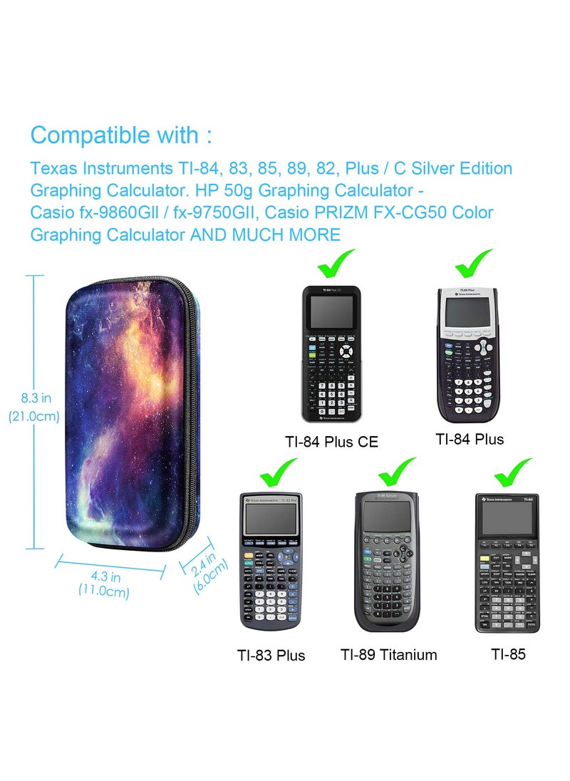 Fintie Graphing Calculator Carrying Case for TI-84 Plus CE, Fintie Hard EVA Shockproof Protective Box for TI-84 Plus/TI-83 Plus CE/Casio fx-9750GII (Galaxy)  - Image 2