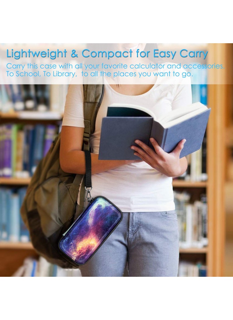 Graphing Calculator Carrying Case for TI-84 Plus CE, Fintie Hard EVA Shockproof Protective Box for TI-84 Plus/TI-83 Plus CE/Casio fx-9750GII (Galaxy)