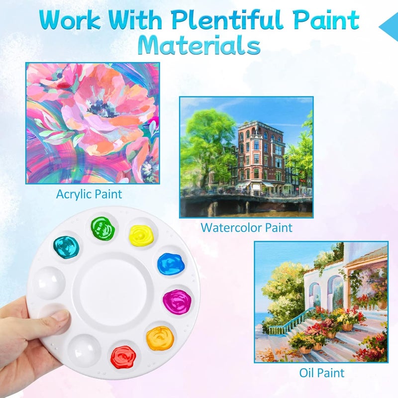 Fstaor Acrylic Paint Palette Trays 20Pcs Plastic Pallets for Kid, Adult, Student Oil Watercolor Craft DIY Art Painting - Image 3