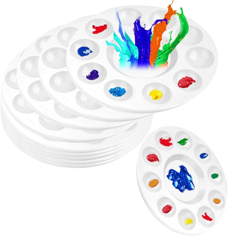 Fstaor Acrylic Paint Palette Trays 20Pcs Plastic Pallets for Kid, Adult, Student Oil Watercolor Craft DIY Art Painting - Image 1