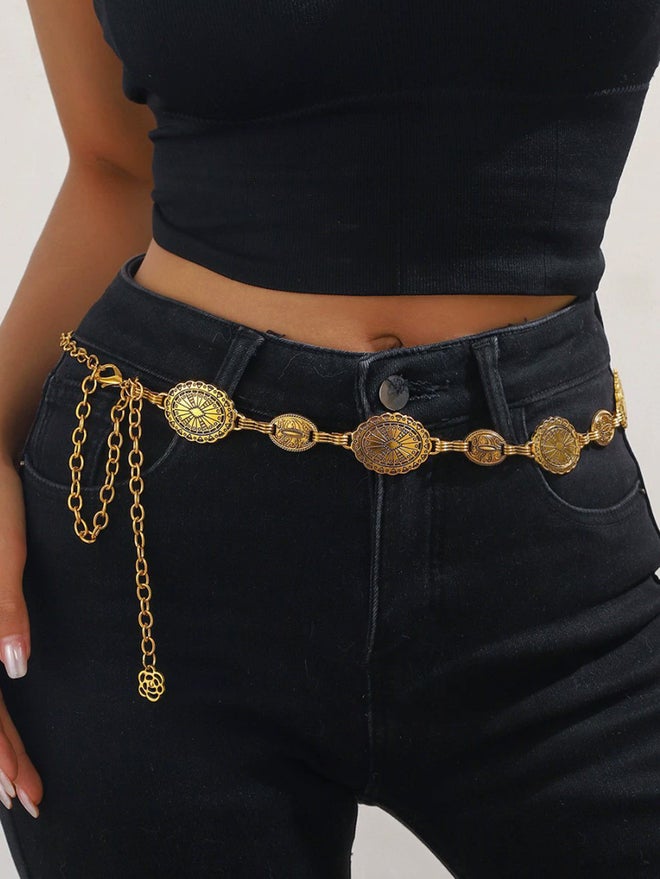 Styli Gold Embellished Waist Chain Belt - Image 2