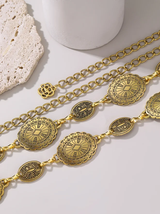 Styli  Gold Embellished Waist Chain Belt for Women | Best Price UAE