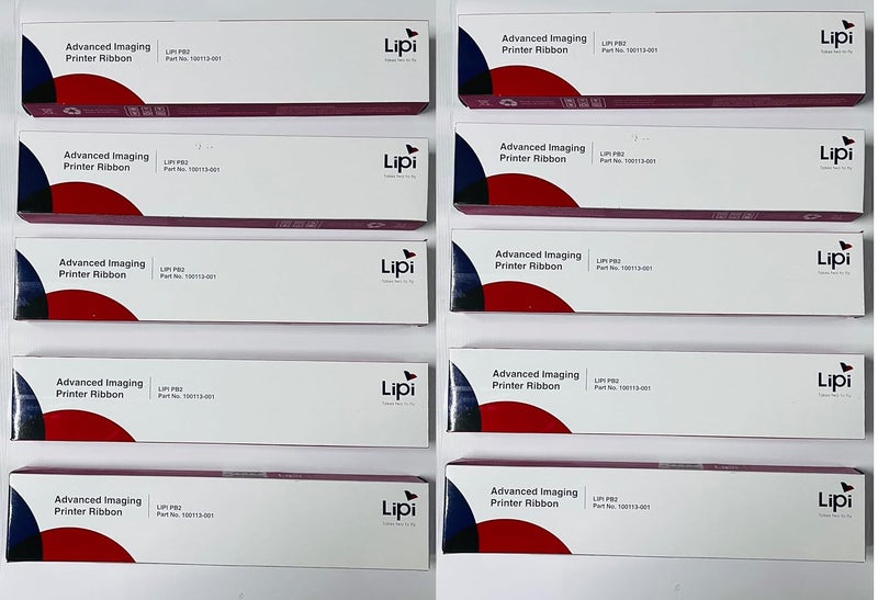 RT LIPI PB2 Pack of 10 pcs Ribbon Cartridge Compatible with passbook Printer Ribbon - Image 1