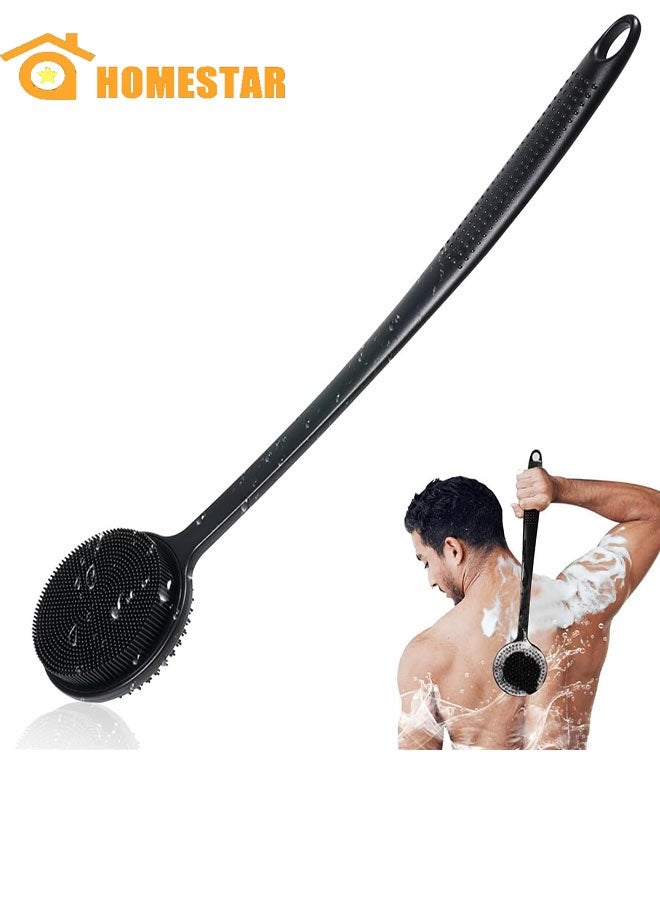 HOMESTAR Back Scrubber for Shower Soft Silicone Bath Body Brush with Long Handle, BPA-Free, Hypoallergenic - Image 1