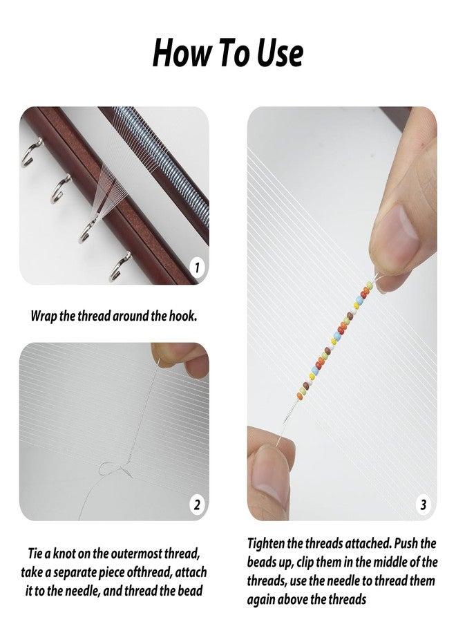 COSYOO Wooden Bead Loom Kit, Jewelry Making Bead Tools with Threads Tweezers, 3 Bags of Beads, Jewelry Making Tool - Image 4